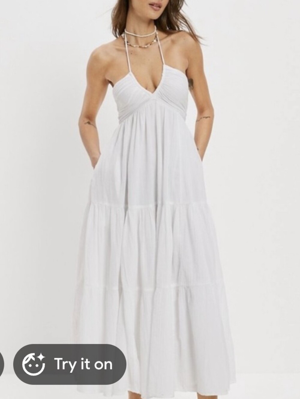 White American Eagle Halter Dress